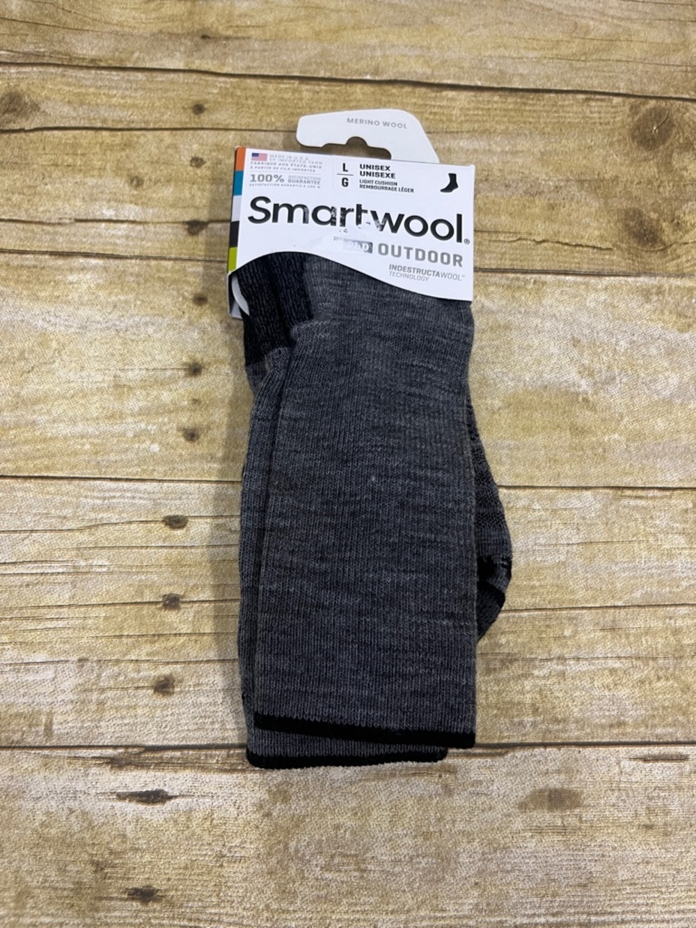 NWT Smartwool Charcoal Gray Outdoor Merino Wool Socks size L